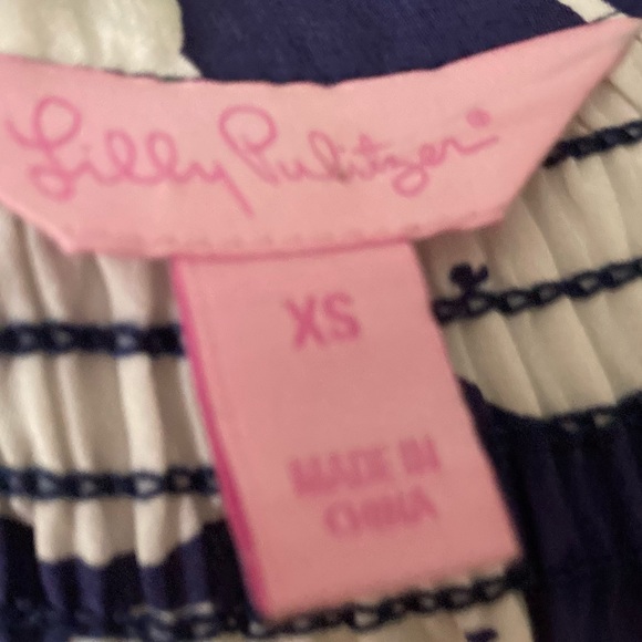 Lilly Pulitzer XS Blue Elephant Print Lightweight Navy EUC - Picture 6 of 6